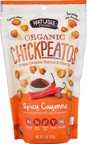 Watusee Foods Organic Gluten Free Chickpeatos Snack Spicy Cayenne -- 5 oz