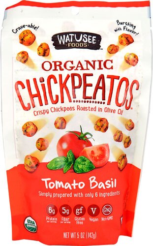 Watusee Foods Organic Gluten Free Chickpeatos Snack Tomato Basil -- 5 oz