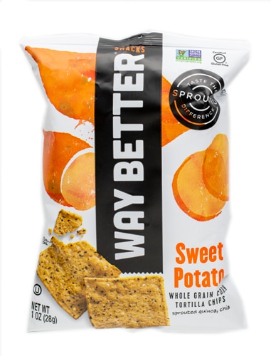 Way Better Snacks Gluten Free Non-GMO Tortilla Chips Sweet Potato -- 1 oz