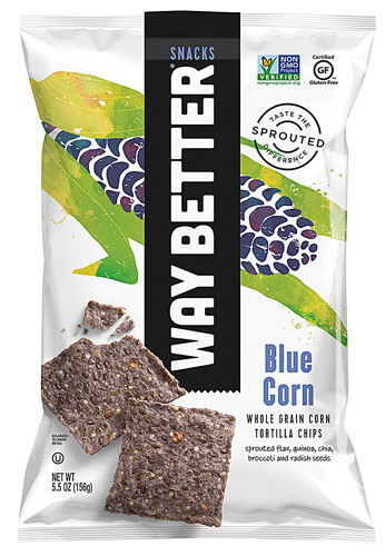 Way Better Snacks Gluten Free Non-GMO Tortilla Chips Unbeatable Blues -- 5.5 oz