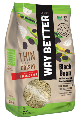 Way Better Snacks Tortilla Chips Gluten Free Black Bean Garlic -- 11 oz