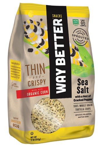 Way Better Snacks Tortilla Chips Gluten Free Sea Salt &amp; Cracked Pepper -- 11 oz