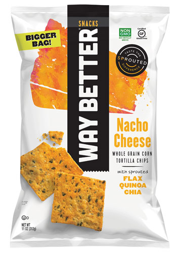 Way Better Snacks Whole Grain Corn Tortilla Chips Nacho Cheese -- 11 oz