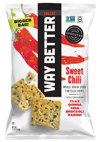 Way Better Snacks Whole Grain Corn Tortilla Chips Sweet Chili -- 11 oz
