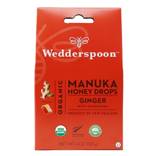 Wedderspoon  Manuka Honey Drops with Echinacea Ginger -- 4 oz