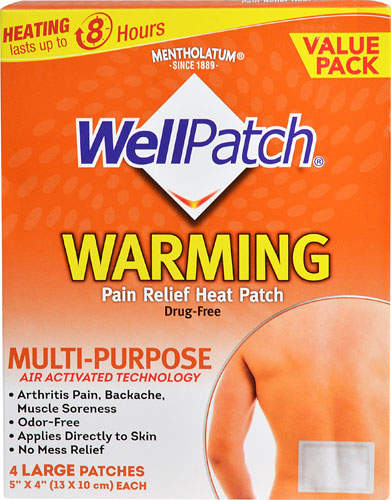 WellPatch Warming Pain Relief Patch -- 4 Large Patches
