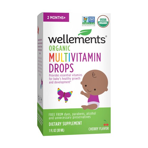 Wellements Organic Multivitamin Drops Cherry -- 1 fl oz