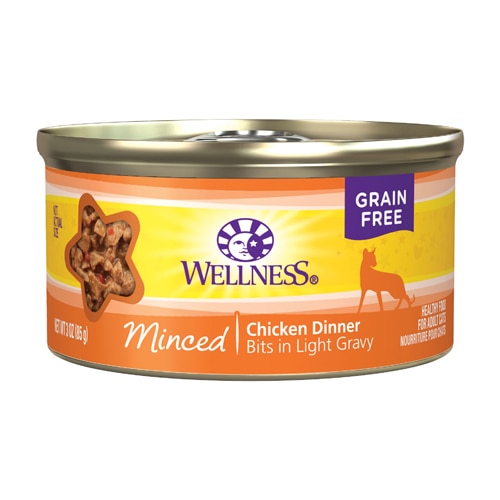 Wellness Canned Cat Food Grain Free Minced Chicken Dinner -- 3 oz