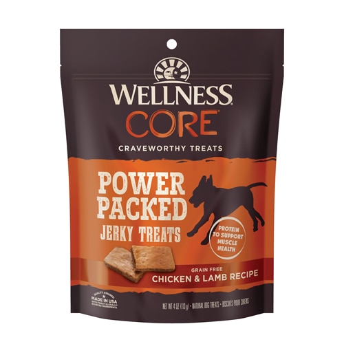 Wellness Core Dog Jerky Treats Power Packed Chicken & Lamb