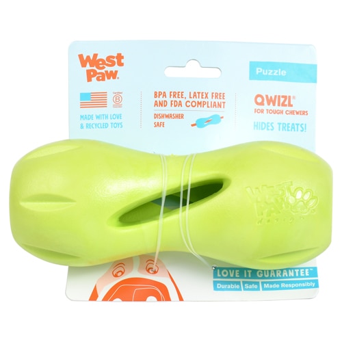 West Paw Dog Puzzle Treat Toy Qwizl Large Granny Smith