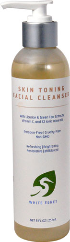 White Egret Skin Toning Facial Cleanser -- 8 fl oz
