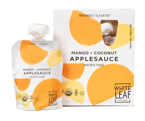 White Leaf Provisions Apple Sauce Organic Unsweetened Apple Mango Coconut