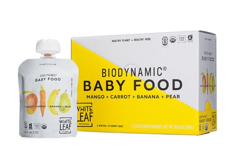White leaf baby food top