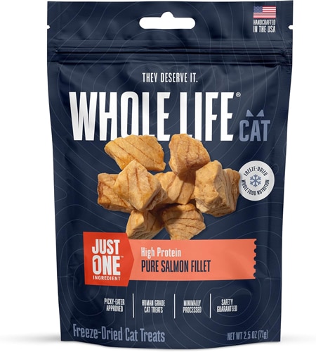 Whole Life Pet Cat Treats One Ingredient High Protein Pure Salmon Fillet