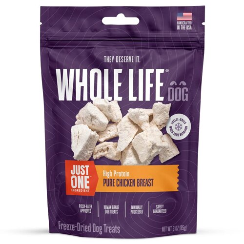 Whole Life Pet Just One Ingredient Whole Food Dog Treats Pure Chicken Breast -- 3 oz