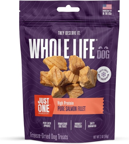 Whole Life Pet Just One Ingredient Whole Food Dog Treats Pure Salmon Fillet -- 2 oz