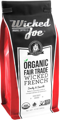 Wicked Joe Organic Ground Coffee Dark Roast Wicked French -- 12 oz