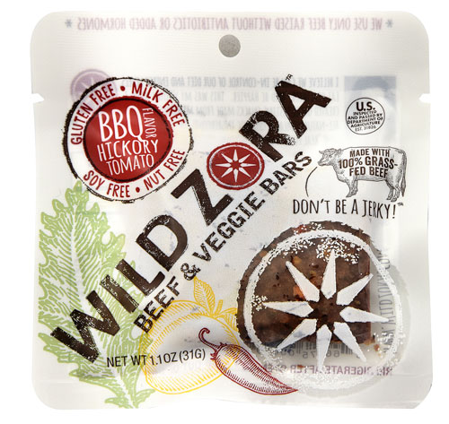 Wild Zora Beef &amp; Veggie Bars BBQ Hickory Tomato -- 1.1 oz