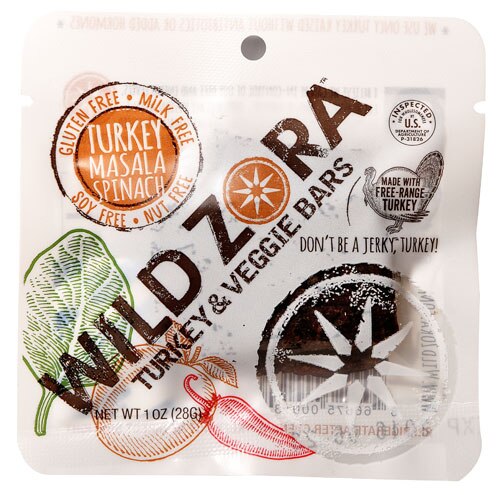 Wild Zora Turkey &amp; Veggie Bars Turkey Masala Spinach -- 1 oz