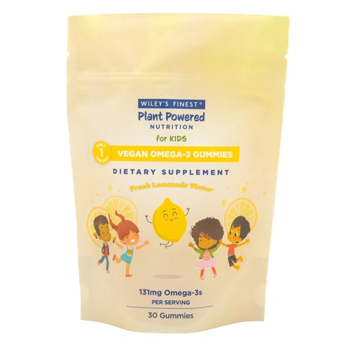 Wiley's Finest Kids Vegan Omega 3 Gummies Fresh Lemonade