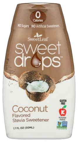 Wisdom Natural SweetLeaf Sweet Drops Flavored Stevia Sweetener Coconut -- 1.7 fl oz