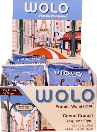 Wolo Protein Wanderbar™ Gluten Free Cocoa Crunch Frequent Flyer -- 12 Bars