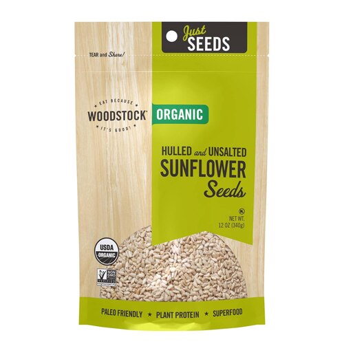Woodstock Non-GMO Organic Sunflower Seeds Hulled & Unsalted -- 12 oz