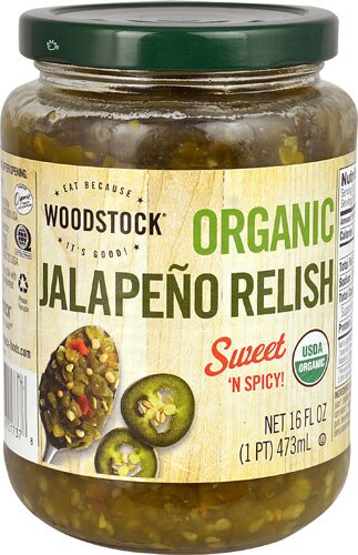 Woodstock Organic Kosher Jalapeno Relish -- 16 fl oz