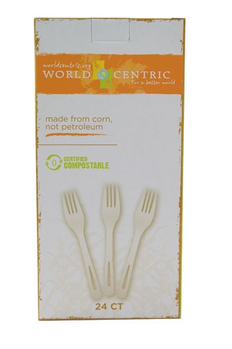 World Centric Corn &amp; Talc Forks -- 24 Pieces