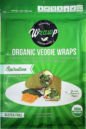 WrawP Organic Veggie Wraps Gluten-Free Paleo Spirulina