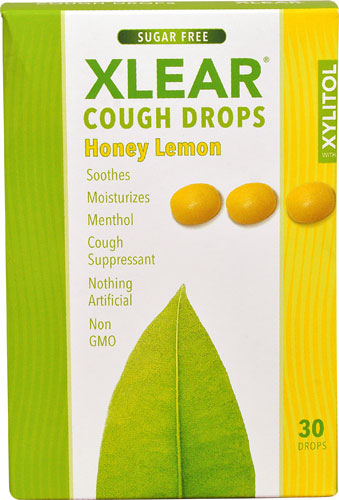 Xlear Sugar Free Cough Drops with Xylitol Honey Lemon -- 30 Drops