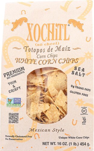 Xochitl Premium Tortilla White Corn Chips Mexican Style Sea Salt -- 16 oz