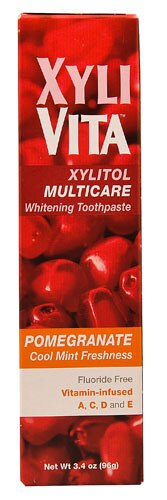 XyliVita Xylitol MultiCare Whitening Toothpaste Pomegranate -- 3.4 oz