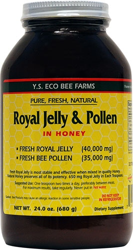 YS Eco Bee Farms Royal Jelly Plus Bee Pollen -- 650 mg - 24 oz