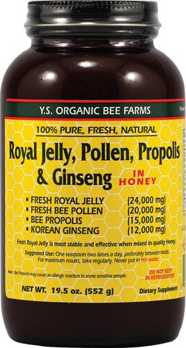 YS Eco Bee Farms Royal Jelly Pollen Propolis and Ginseng -- 24000 mg - 19.5 oz