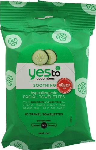 Yes To Inc Yes to Cucumbers Hypoallergenic Travel Facial Towelettes -- 10 Towelettes