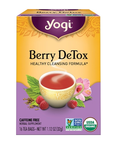 Yogi Non-GMO Caffeine Free Organic DeTox Herbal Tea Berry -- 16 Tea Bags