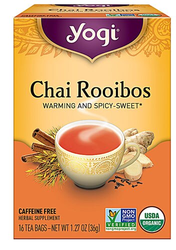 Yogi Non-GMO Caffeine Free Organic Herbal Tea Chai Rooibos -- 16 Tea Bags