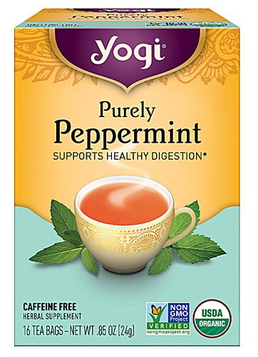 Yogi Non-GMO Caffeine Free Organic Herbal Tea Purely Peppermint -- 16 Tea Bags