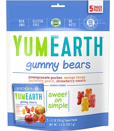 Yum Earth Gummy Bears Snack Packs Assorted