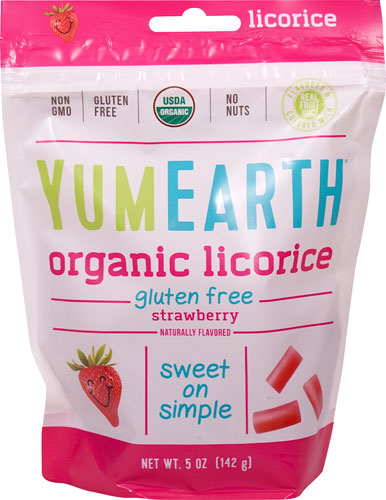 Yum Earth Non-GMO Organic Licorice Strawberry -- 5 oz