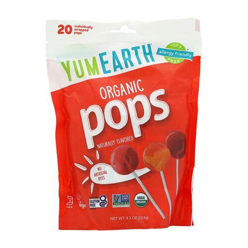 Yum Earth Non-GMO Organic Pops Assorted -- 20 Pops