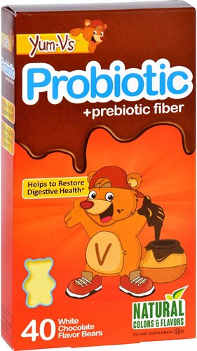 Yum V's Choc-V's Probiotic + Prebiotic Fiber White Chocolate -- 40 Bears