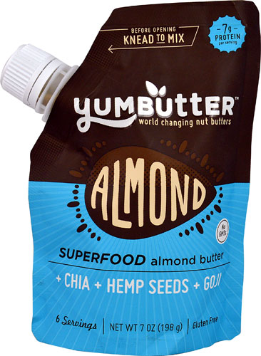 Yumbutter Organic Superfood Almond Butter with Chia, Hemp Seeds &amp; Goji -- 7 oz