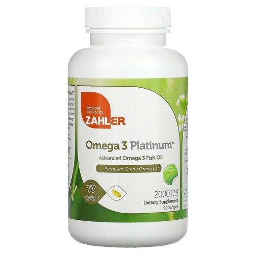Zahler Omega 3 Platinum + D -- 2000 mg - 90 Softgels
