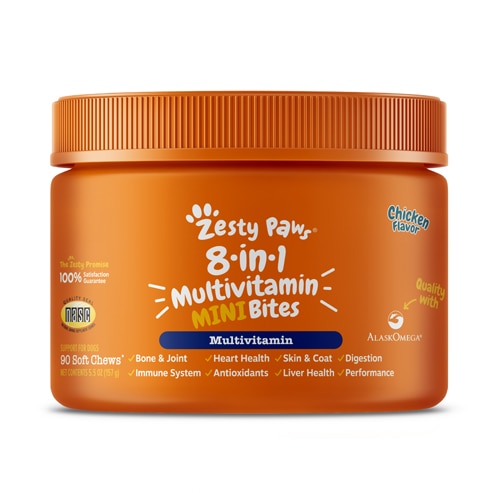 Zesty Paws 8-in-1 Multivitamin Mini Bites Small Dog Supplement Chicken
