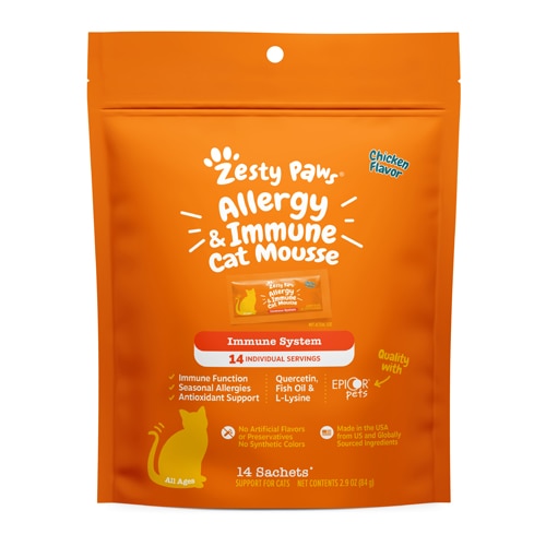 Zesty Paws Allergy & Immune Cat Lickable Supplement Chicken Mousse