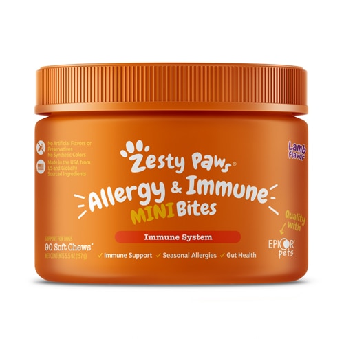 Zesty Paws Allergy Immune Mini Bites Small Dog Supplement Lamb