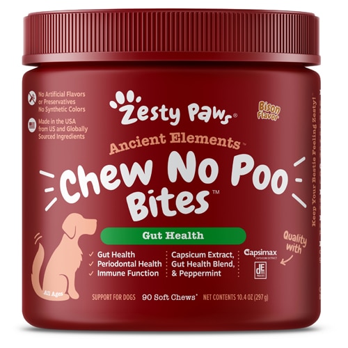 Zesty Paws Ancient Elements Chew No Poo Stool Eating Deterrent Dog Supplement Bison