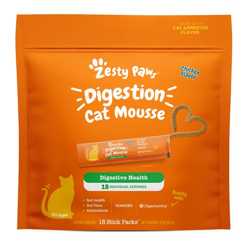 Zesty Paws Gut Health Digestion Cat Lickable Supplement Chicken